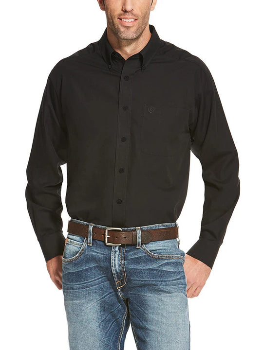 Ariat - Men's Black Wrinkle Free Solid Shirt