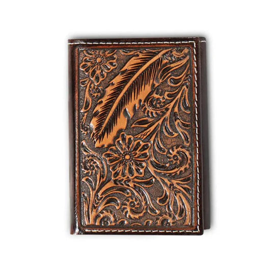 Ariat - Mens Feather TriFold Wallet