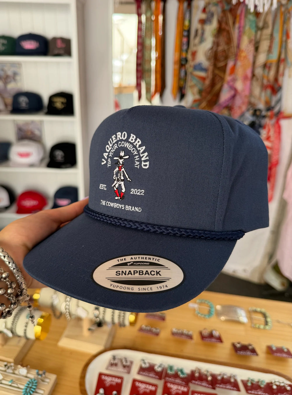 Vaquera Brand - Navy Moustache Cowboy Cap