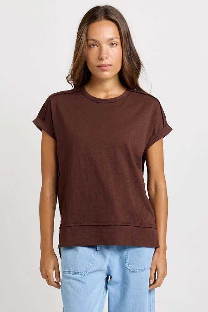 Buffalo Belle - Womens Chocolate Shirley Short Sleeve Tee
