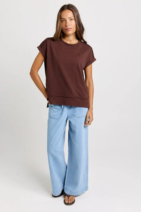Buffalo Belle - Womens Chocolate Shirley Short Sleeve Tee