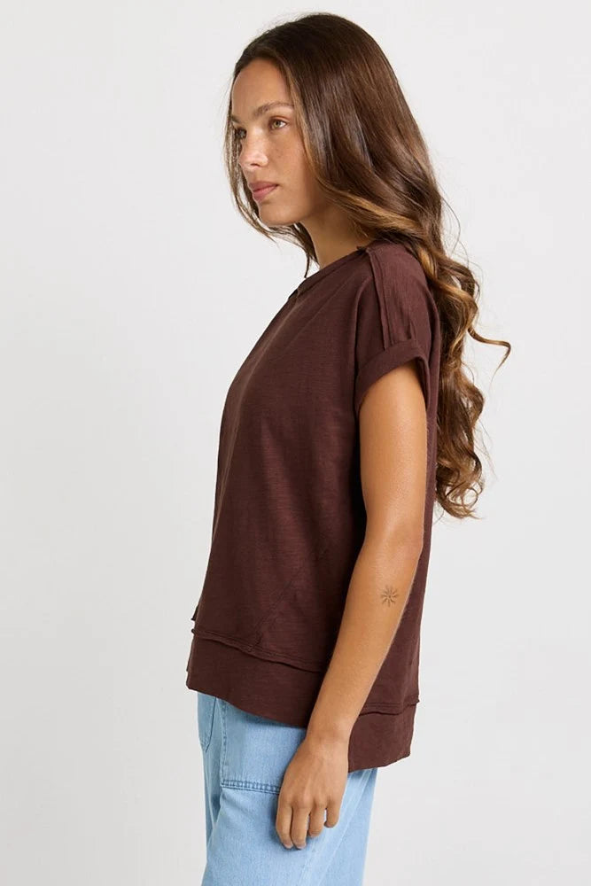 Buffalo Belle - Womens Chocolate Shirley Short Sleeve Tee
