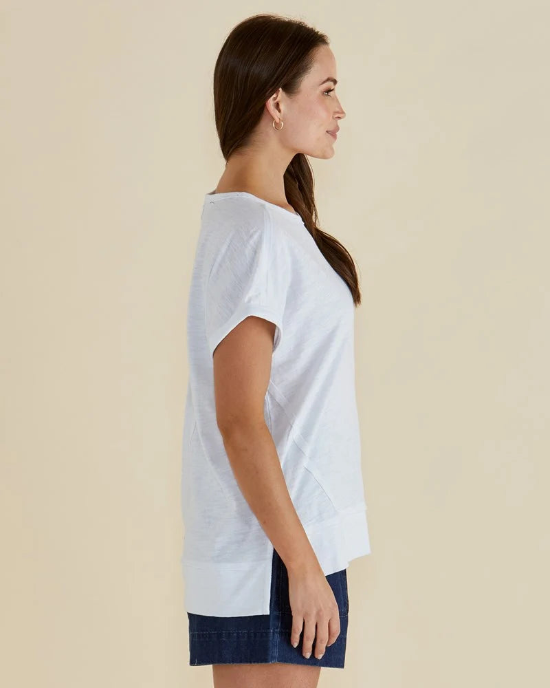 Buffalo Belle - Womens White Shirley Short Sleeve Tee