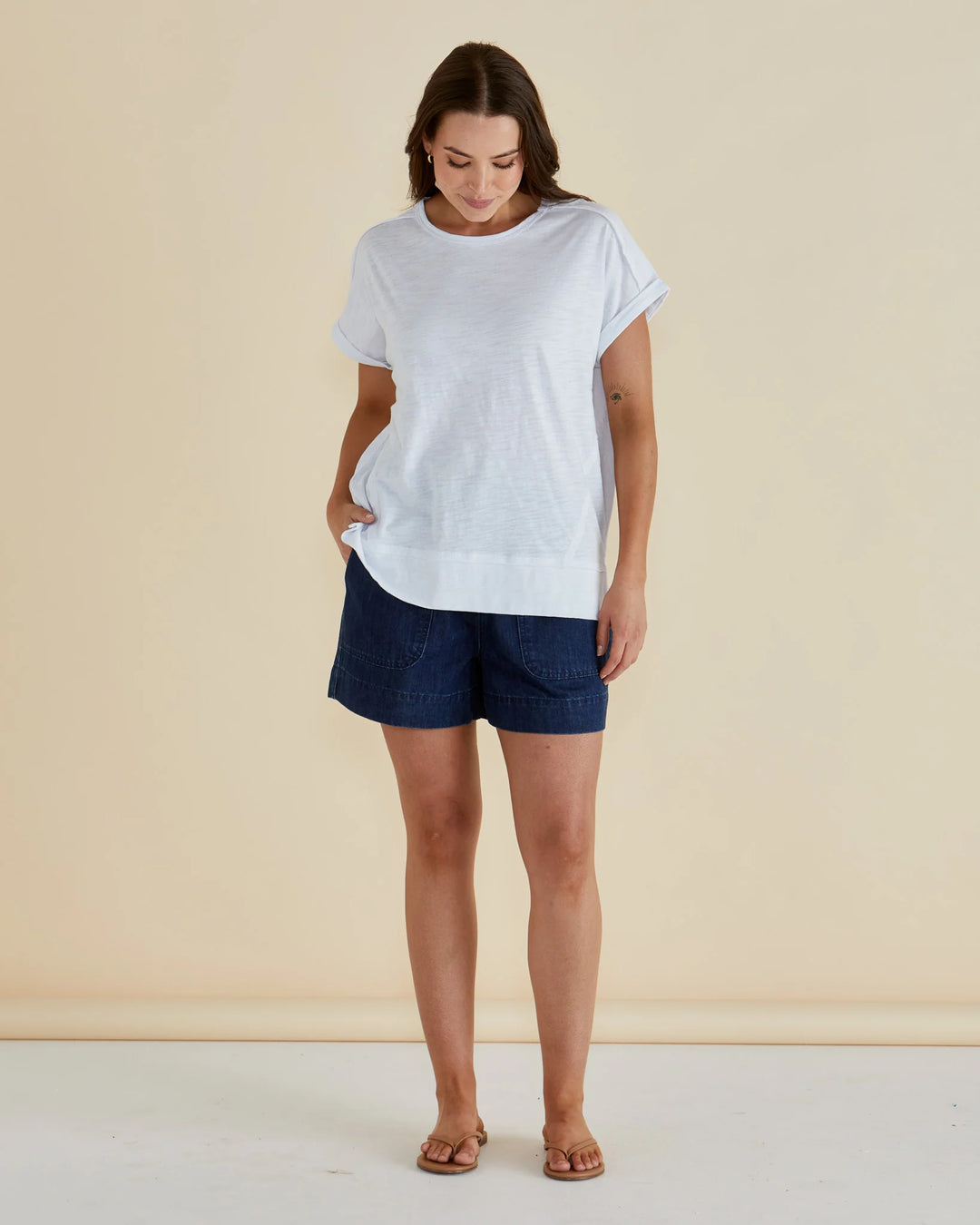 Buffalo Belle - Womens White Shirley Short Sleeve Tee