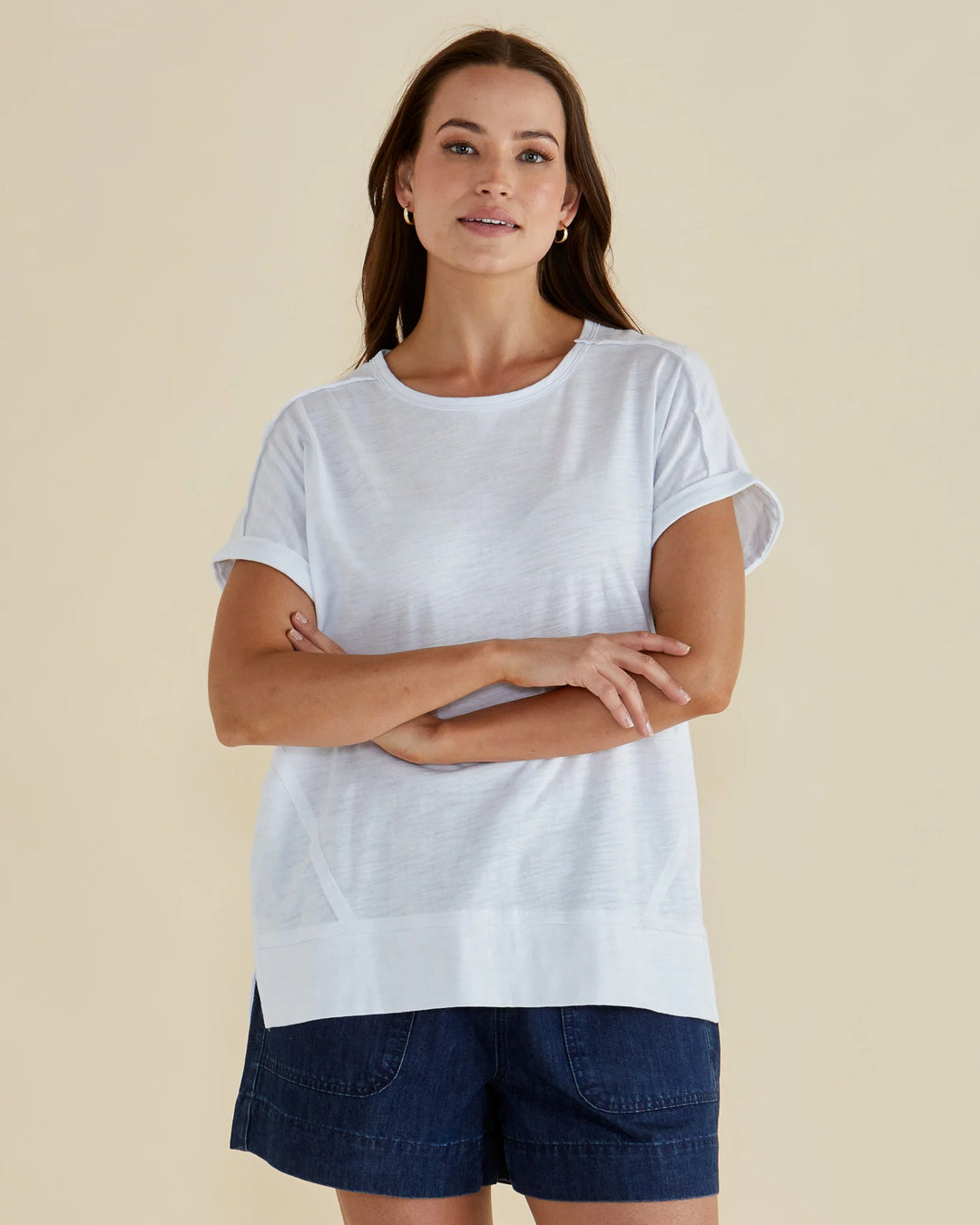 Buffalo Belle - Womens White Shirley Short Sleeve Tee