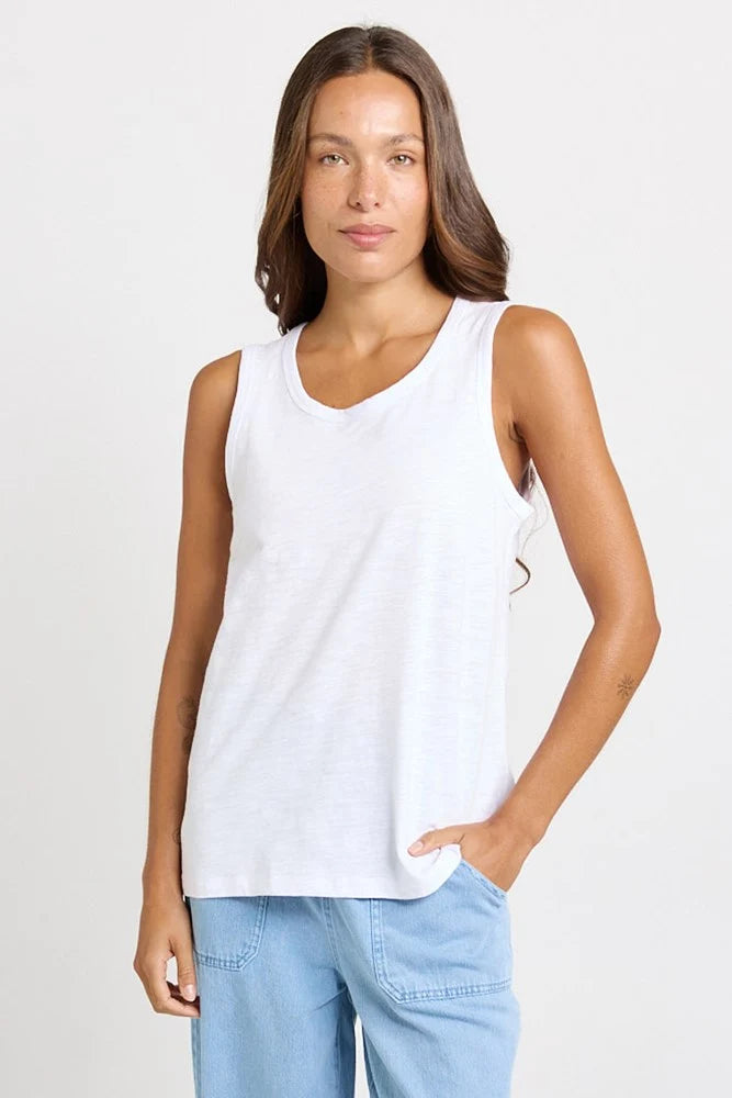 Buffalo Belle - Womens White Rory Slub Tank