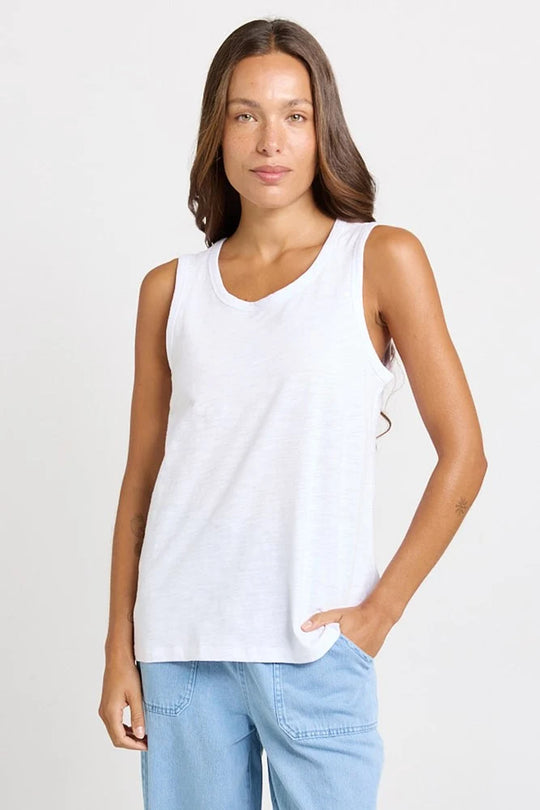 Buffalo Belle - Womens White Rory Slub Tank