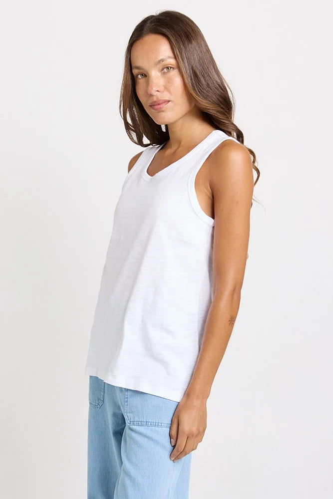 Buffalo Belle - Womens White Rory Slub Tank