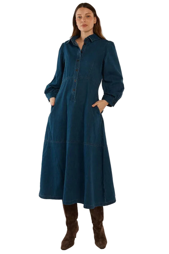 Buffalo Belle - Women's Detroit Dress Dark Vintage Denim