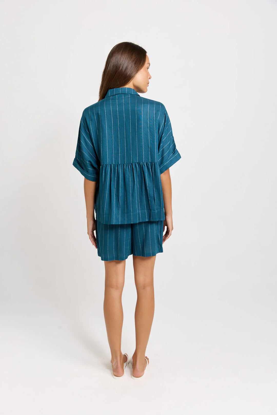 Buffalo Belle - Womens Ophelia Teal/White Stripe Shirt