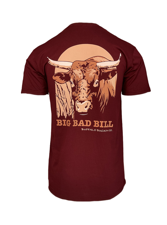 BBWS - Mens Burgundy Big Bad Bill Tee