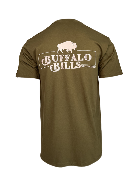 BBWS - Mens QLD Logo Army Green Tee