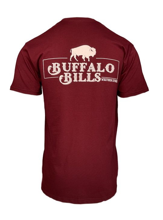 BBWS - Mens QLD Logo Burgundy Tee