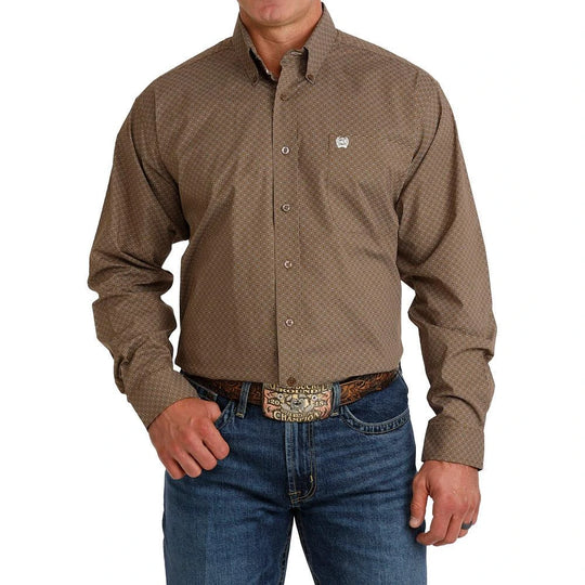 Cinch - Mens Silas Brown Geo Arena Shirt