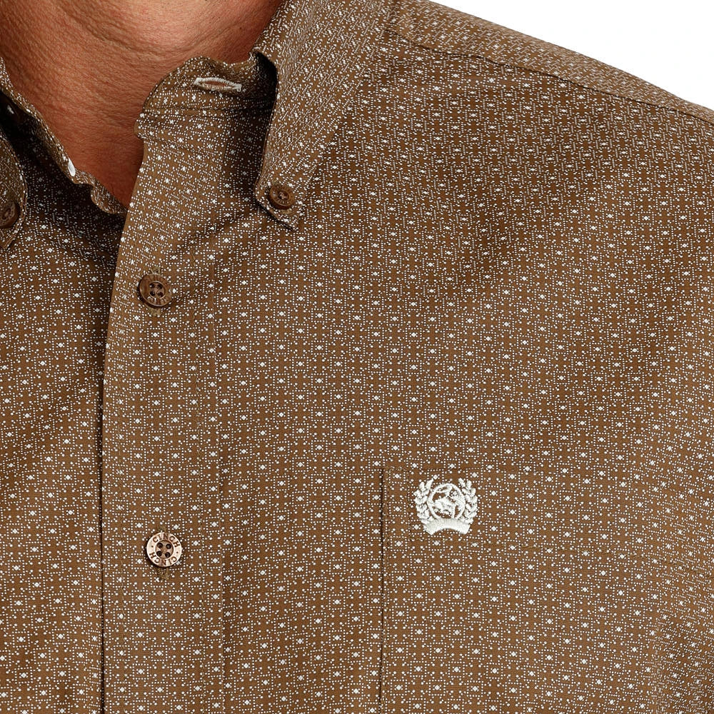 Cinch - Mens Silas Brown Geo Arena Shirt
