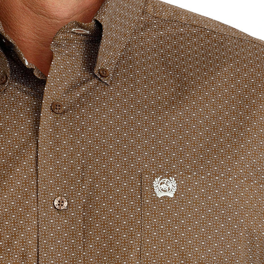 Cinch - Mens Silas Brown Geo Arena Shirt