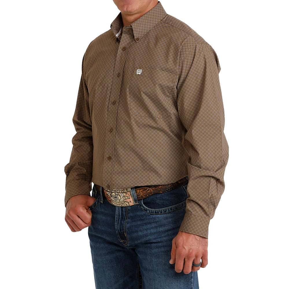 Cinch - Mens Silas Brown Geo Arena Shirt