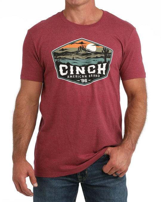 Cinch - Mens Axel Burgundy Desert Scene Tee
