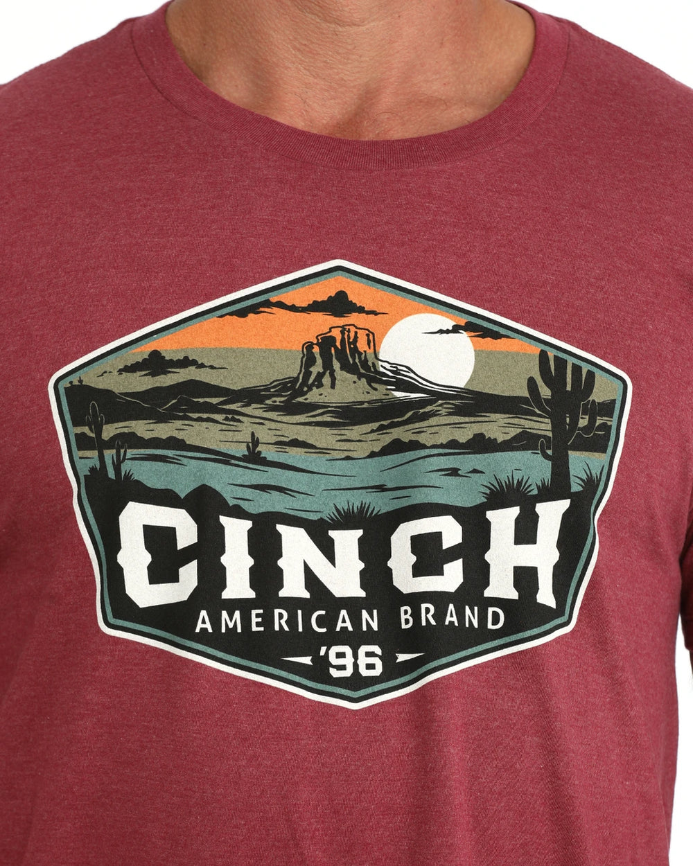Cinch - Mens Axel Burgundy Desert Scene Tee