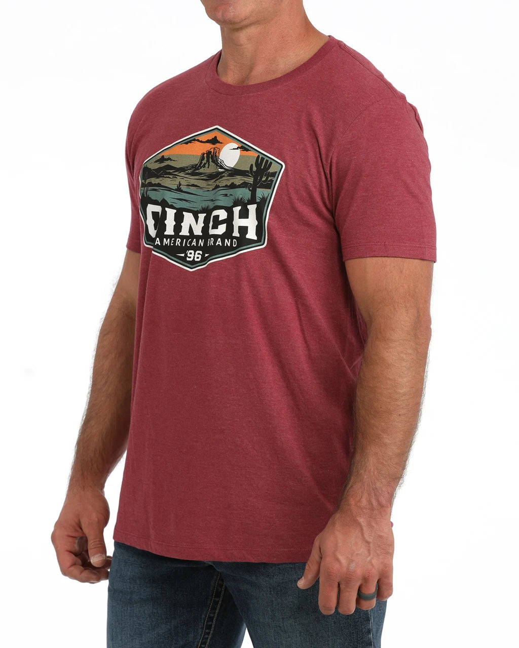 Cinch - Mens Axel Burgundy Desert Scene Tee