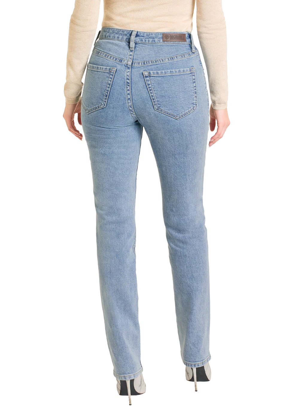 Rock & Roll - Womens Paisley Studded High Rise Straight Leg Jeans
