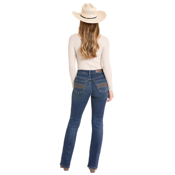 Rock & Roll - Women's High Rise Pleather Boot Cut Jeans