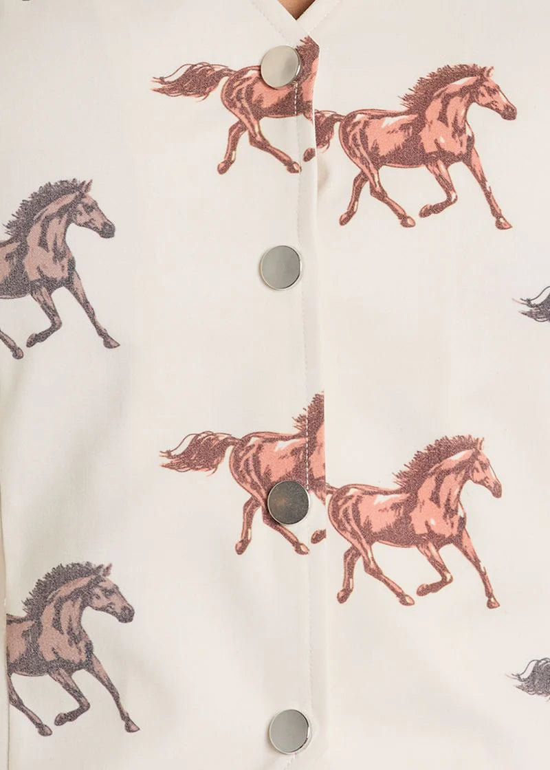 Rock & Roll - Women's Natural Horse Print Vest