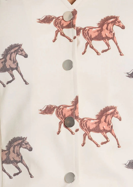 Rock & Roll - Women's Natural Horse Print Vest