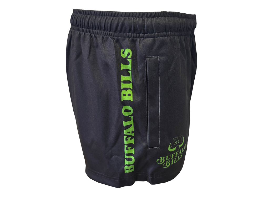 BBWS - Mens Black/Lime Green Footy Shorts