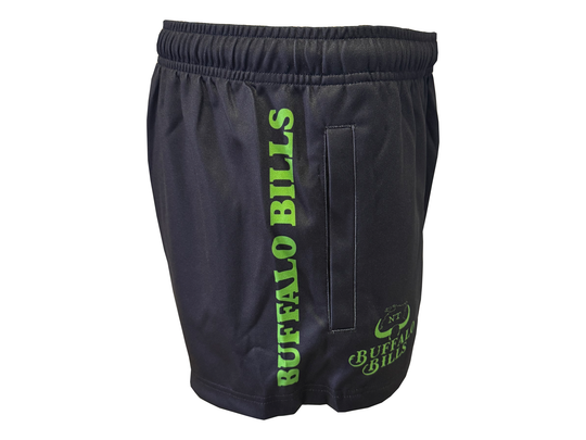 BBWS - Mens Black/Lime Green Footy Shorts