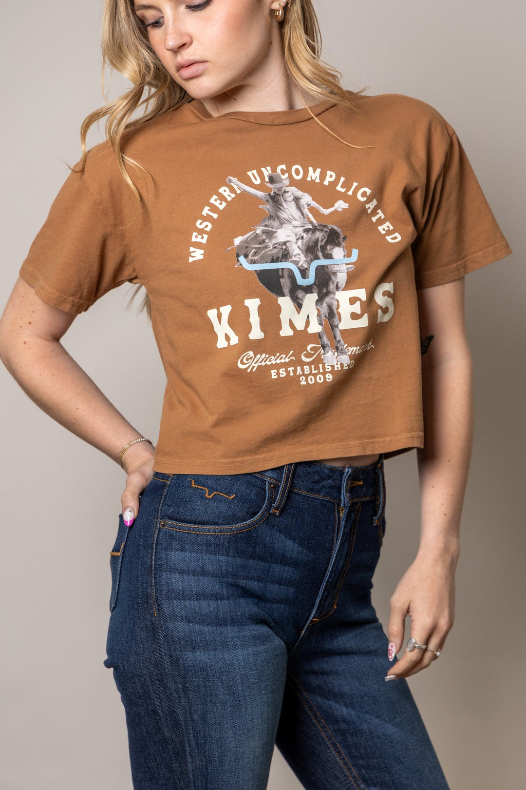Kimes Ranch - Womens Break Through Tobacco Cropped Tee