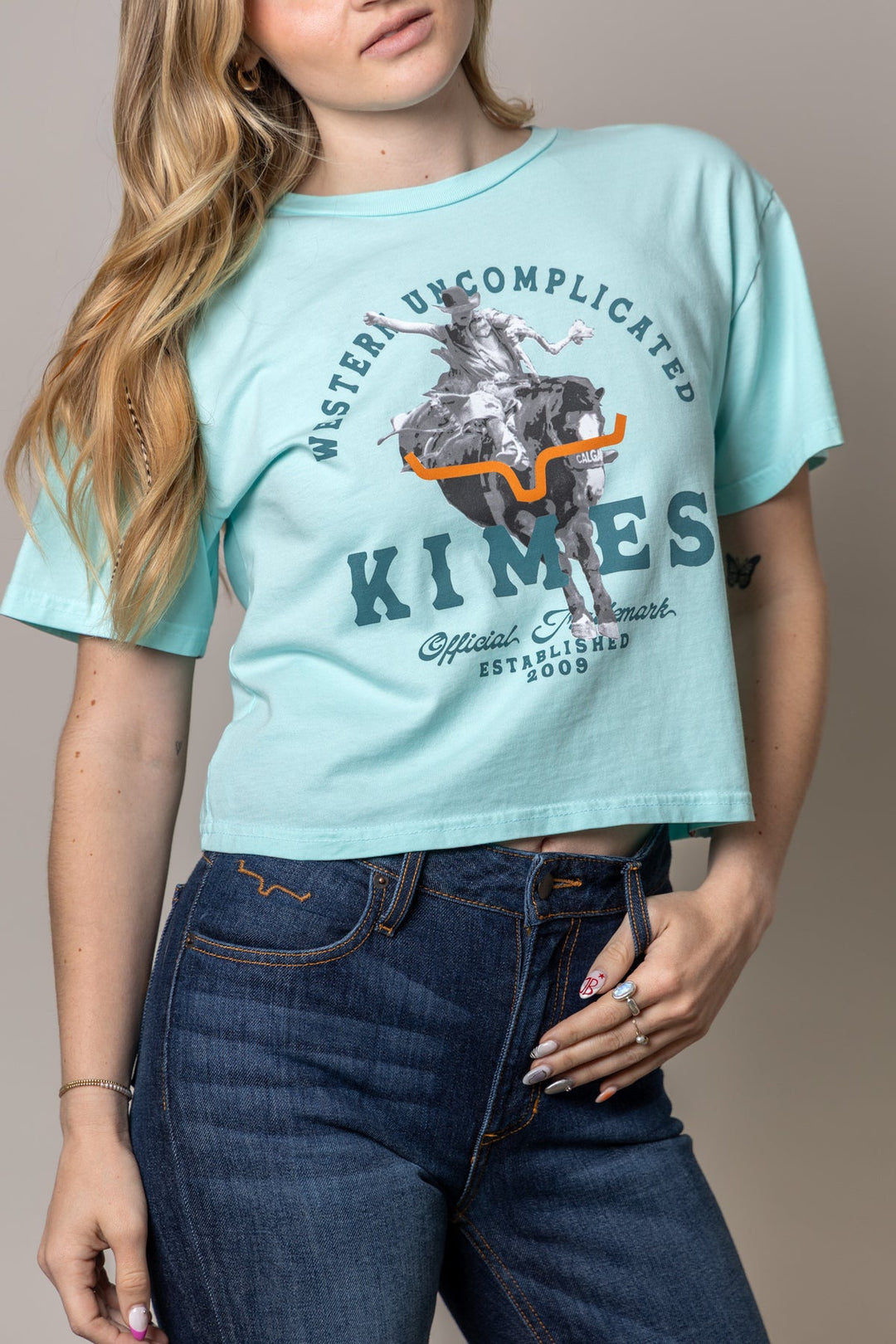 Kimes Ranch - Womens Break Through Mint Cropped Tee