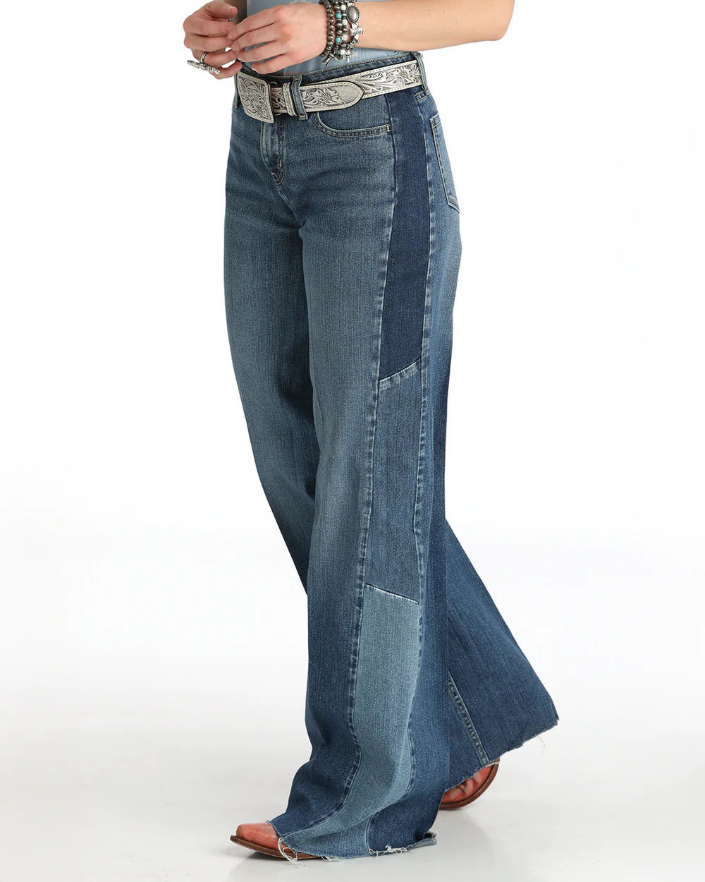 Cruel Girl - Womens Patch Wide Leg Jeans