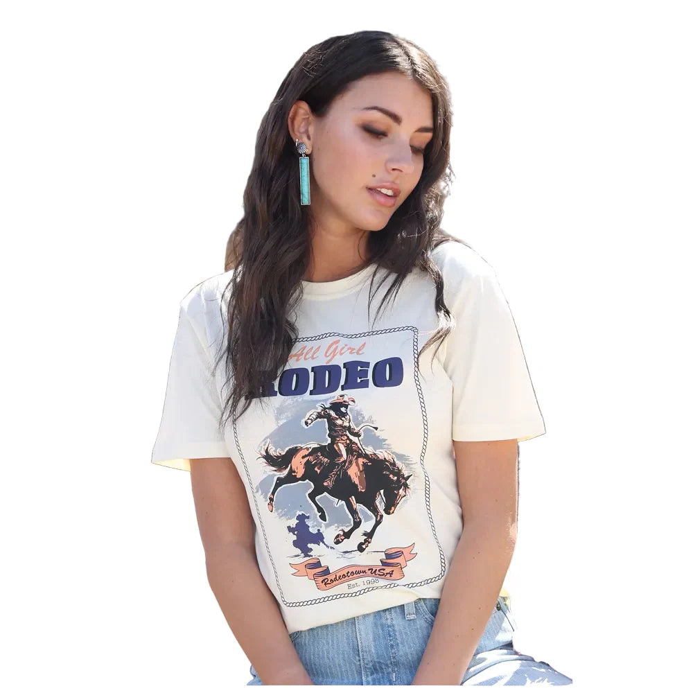 Cruel Girl - Womens All Girl Rodeo Cream Tee