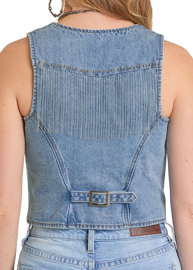 Rock & Roll - Women's Denim Fringe Vest