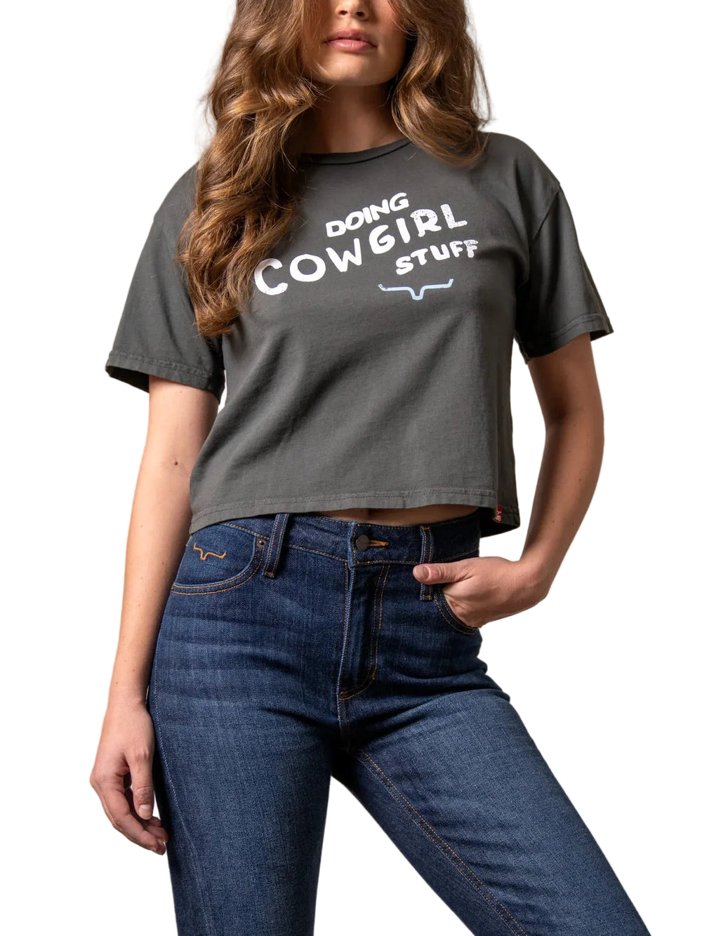 Kimes Ranch - Womens Doing Cowboy Stuff Cropped Tee