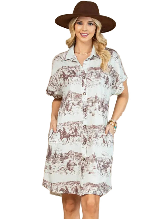 Buffalo Belle - Womens Western Button Down Dress