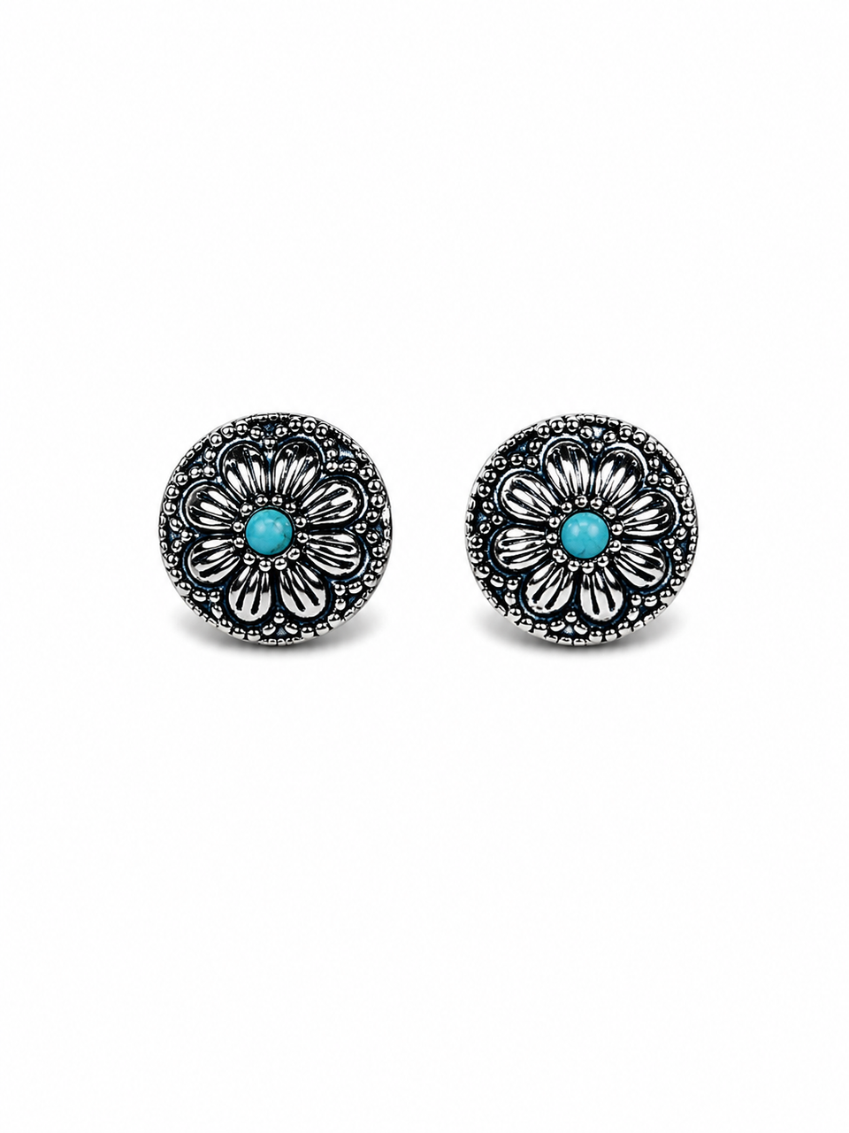 West & Co - Cassidy Flower Concho/Turquoise Earrings