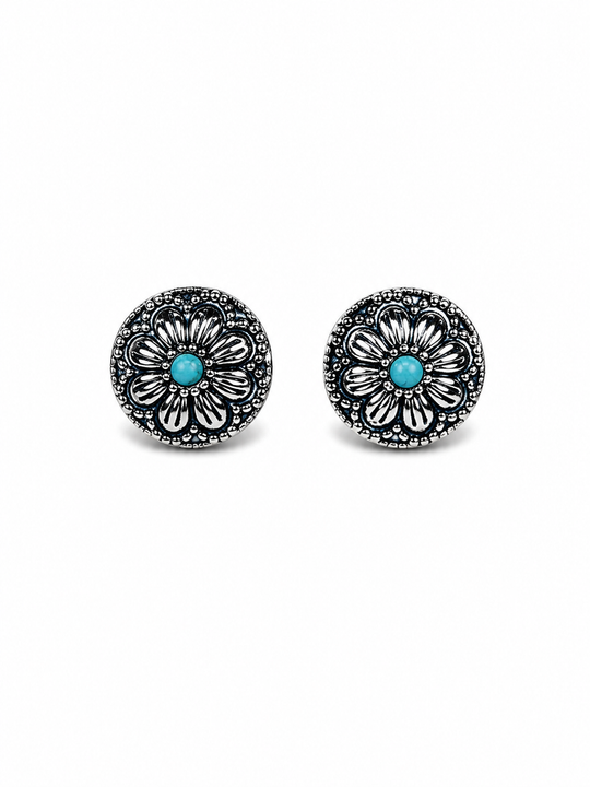 West & Co - Cassidy Flower Concho/Turquoise Earrings