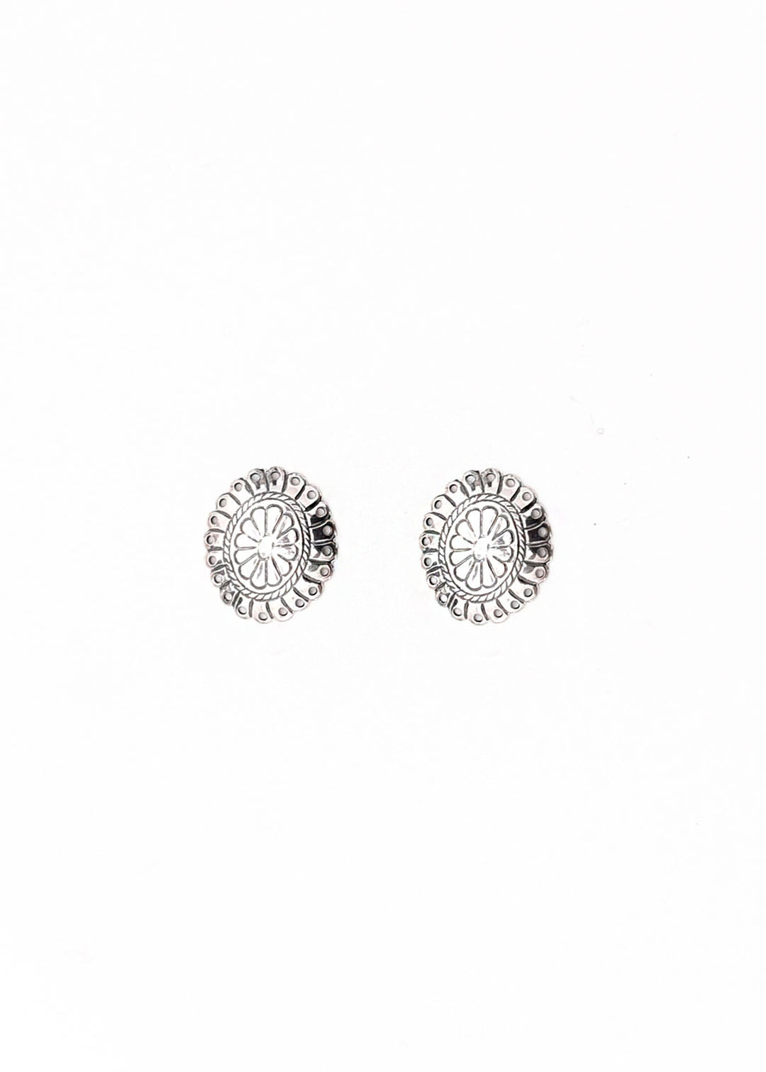 West & Co - Silver Flower Concho Earrings