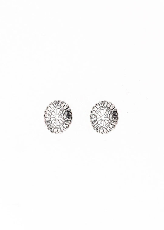 West & Co - Silver Flower Concho Earrings