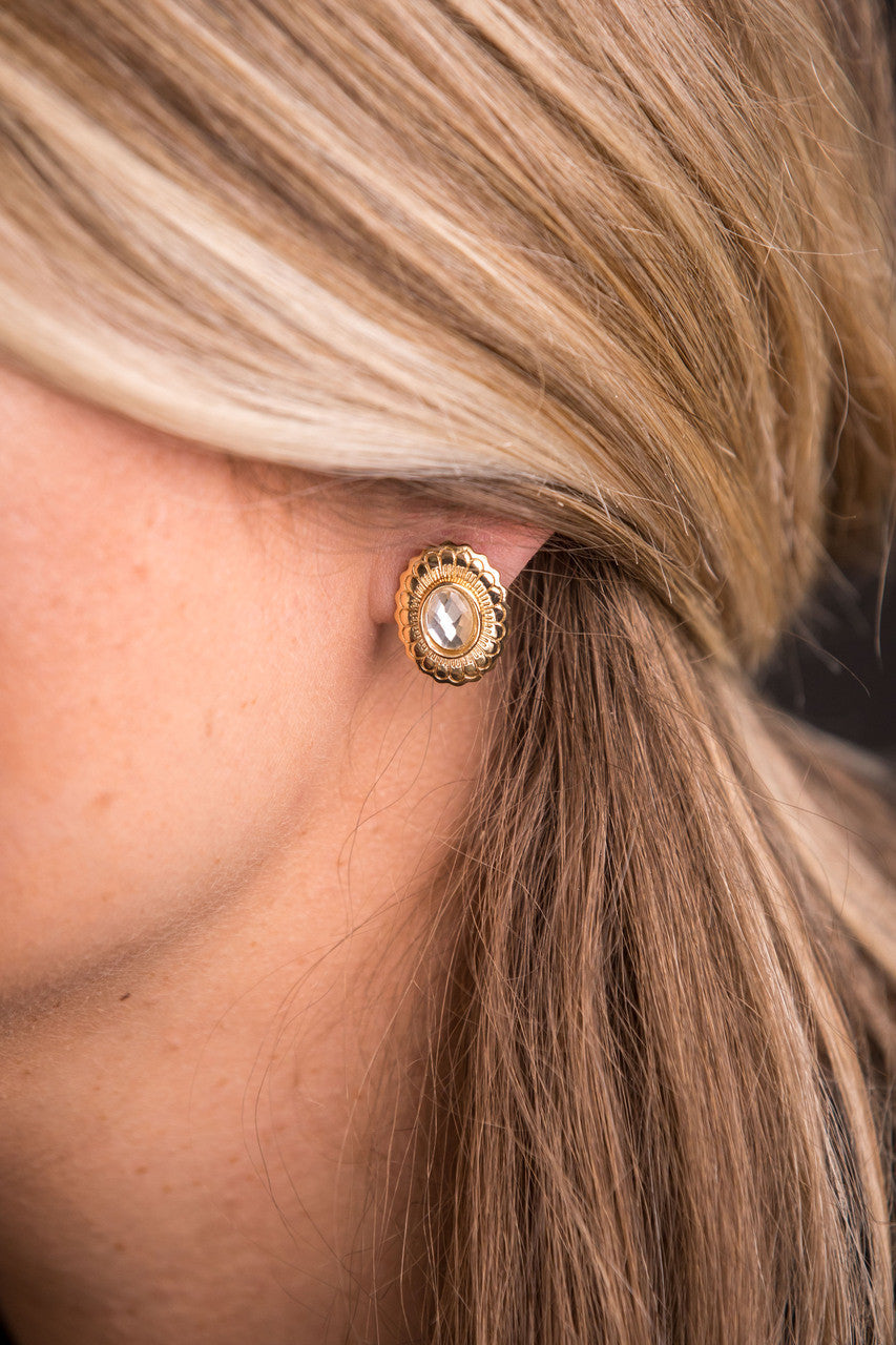 West & Co - Delilah Clear Gold Earrings