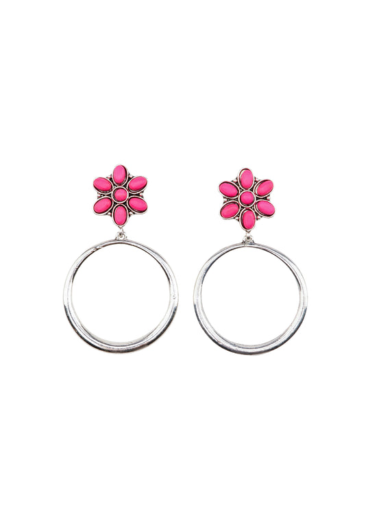 West & Co - Pink Flower Earrings