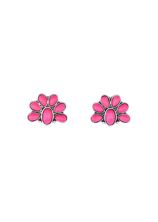 West & Co - Pink Half Flower Earrings