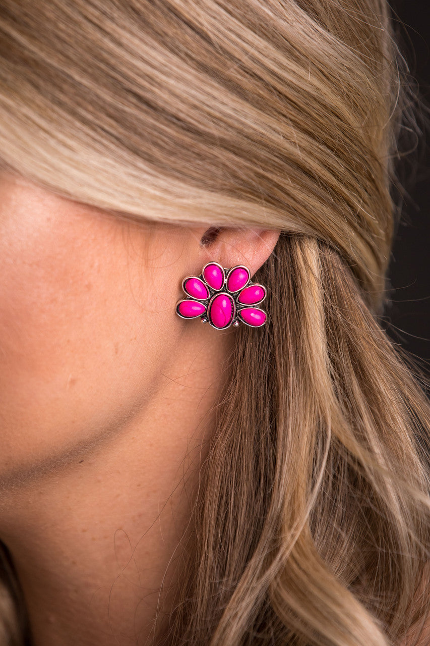 West & Co - Jolene Pink Stud Earrings