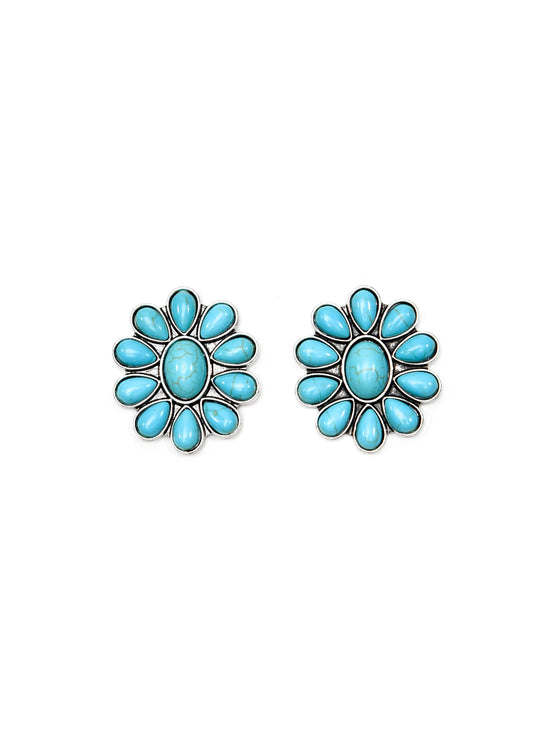 West & Co - Turquoise Daisy Flower Earrings