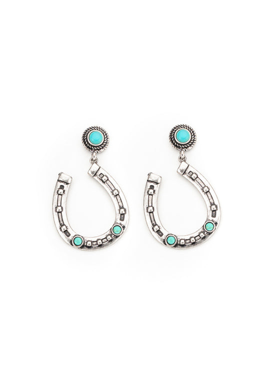 West & Co - Quinn Turquoise Horseshoe Earrings