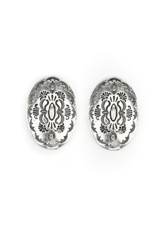 West & Co - Oval Stamped Earrings