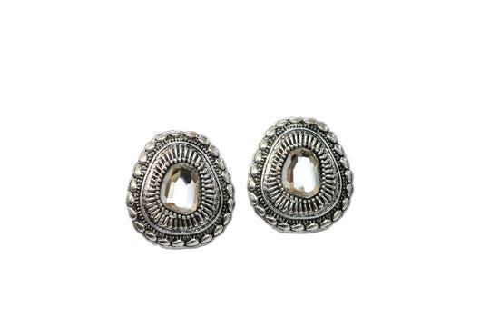 West & Co - Rhinestone Concho Post Earring