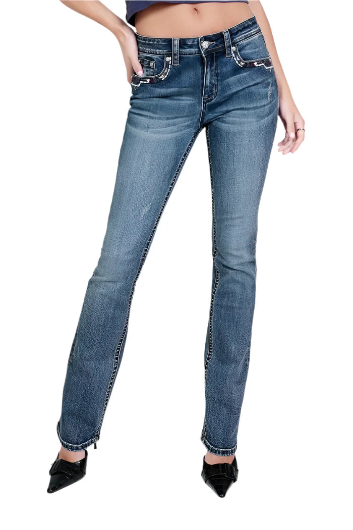Grace In LA - Womens Marfa Easy Fit Boot Cut Jean